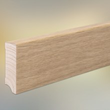 Sockelleiste Eiche furniert für Parkett und Massivholzdielen, 58 x 15 mm, klar lackiert, 240 cm Sockelleiste Eiche furniert für Parkett und Massivholzdielen, 58 x 15 mm, klar lackiert, 240 cm