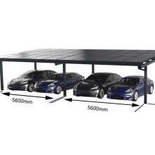 Carport Modular, Aluminium mit Solardach für 4 PKW, beidseitig Glasmodule, Modulleistung 440 W, 30 Module pro Carport, Caportmaße 11200 mm (B) x 3460 mm (T) x 3850 mm (H) Carport Modular, Aluminium mit Solardach für 4 PKW, beidseitig Glasmodule, Modulleistung 440 W, 30 Module pro Carport, Caportmaße 11200 mm (B) x 3460 mm (T) x 3850 mm (H)