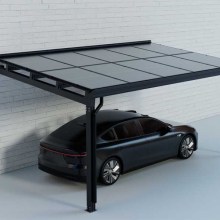 Carport Modular mit Wandanschluß, Aluminium mit Solardach für 1 PKW, beidseitig Glasmodule, Modulleistung 440 W, 10 Module pro Carport, Caportmaße 2650 mm (B) x 5070 mm (T) x 3090 mm (H) Carport Modular mit Wandanschluß, Aluminium mit Solardach für 1 PKW, beidseitig Glasmodule, Modulleistung 440 W, 10 Module pro Carport, Caportmaße 2650 mm (B) x 5070 mm (T) x 3090 mm (H)