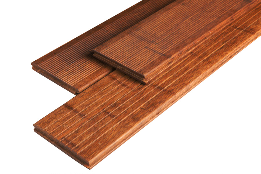 Terrassendielen Bambus, grob genutet / fein geriffelt, coffee, 20 x 140 x 1870 mm, 3 St. / PE Terrassendielen Bambus, grob genutet / fein geriffelt, coffee, 20 x 140 x 1870 mm, 3 St. / PE