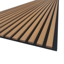 Akustikpaneele, schallabsorbierend, Bambus geölt, Walnuss, auf schwarzem Filz, 18 x 605 mm in der Länge 2,7 m Akustikpaneele, schallabsorbierend, Bambus geölt, Walnuss, auf schwarzem Filz, 18 x 605 mm in der Länge 2,7 m