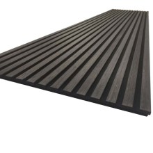 Akustikpaneele, schallabsorbierend, Bambus geölt, schwarz, auf schwarzem Filz, 18 x 605 mm in der Länge 2,7 m Akustikpaneele, schallabsorbierend, Bambus geölt, schwarz, auf schwarzem Filz, 18 x 605 mm in der Länge 2,7 m