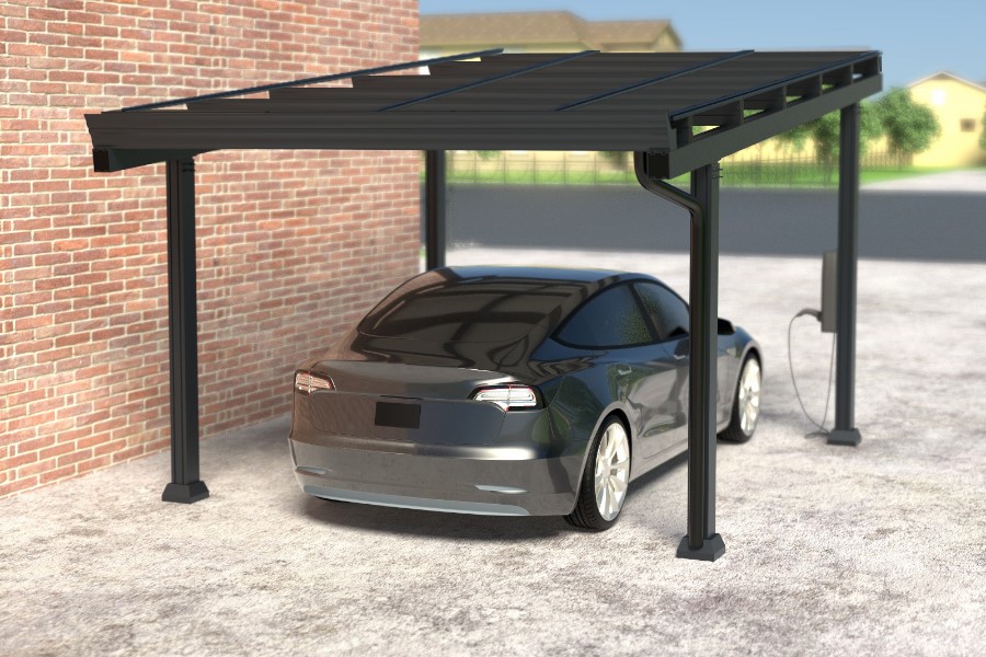 Carport Bausatz für 1 PKW, Aluminium, ohne Solarmodule, Carportmaße 5200 x 3540 x 3000 mm Carport Bausatz für 1 PKW, Aluminium, ohne Solarmodule, Carportmaße 5200 x 3540 x 3000 mm
