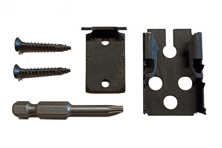 Anfangs- und Endclip für Holzterrassen mit seitl. Nut für unsichtbare Verschraubung, Edelstahl 20 Stück / Paket Anfangs- und Endclip für Holzterrassen mit seitl. Nut für unsichtbare Verschraubung, Edelstahl 20 Stück / Paket