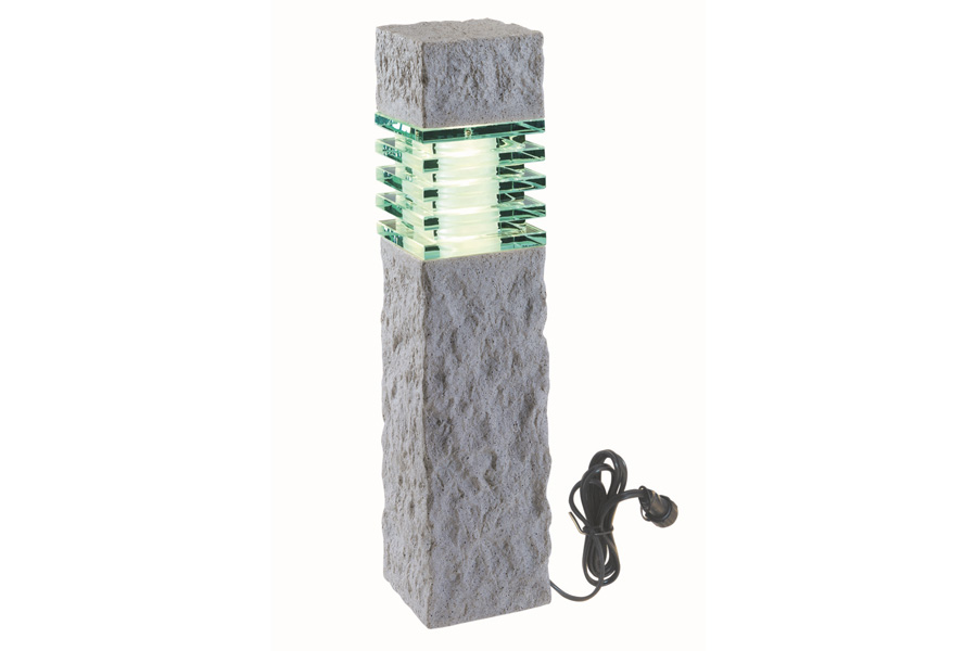 Wege-/Ambiente-Leuchte WEGA, Granitoptik hellgrau, 405 (H) x 105 (B) x 105 (T) mm, 3 Watt Wege-/Ambiente-Leuchte WEGA, Granitoptik hellgrau, 405 (H) x 105 (B) x 105 (T) mm, 3 Watt