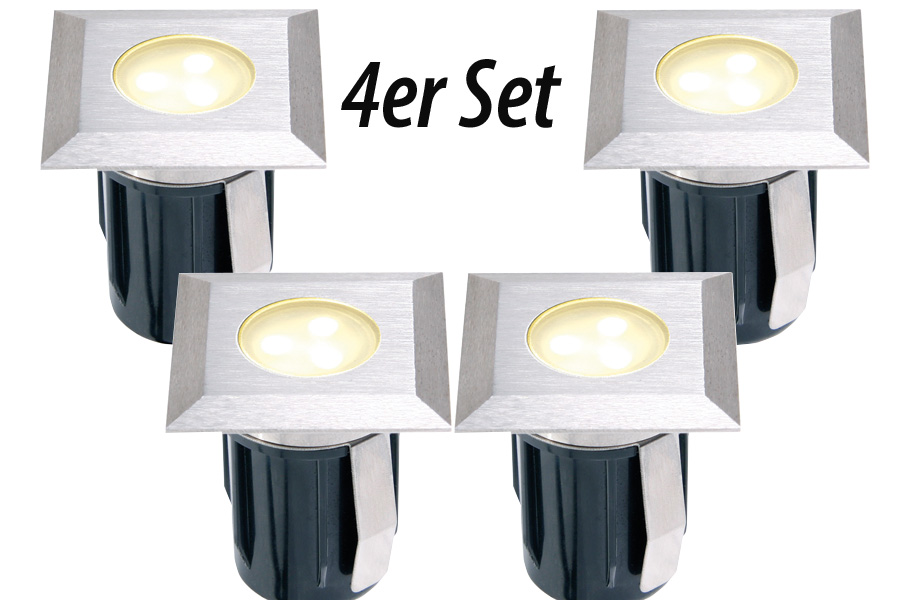 Komplettset Einbauleuchte ZANIA - 4er Set = 4 x Zania + Kabel 10 m + Trafo Komplettset Einbauleuchte ZANIA - 4er Set = 4 x Zania + Kabel 10 m + Trafo