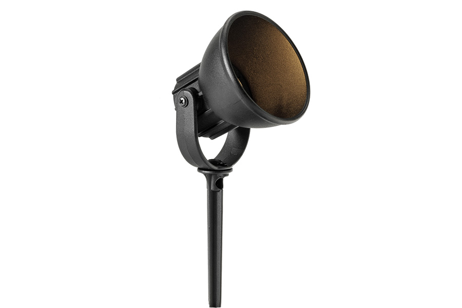 Außenstrahler SKAT, Aluminium schwarz, mit Erdspieß, 1,8 Watt, 139 (H) mm x 100 (B) mm, Ø 96 mm Außenstrahler SKAT, Aluminium schwarz, mit Erdspieß, 1,8 Watt, 139 (H) mm x 100 (B) mm, Ø 96 mm