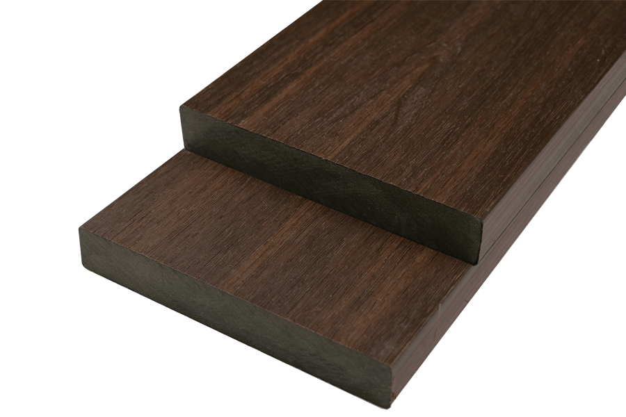 WPC Fassadenholz Glattkantbrett Abschlussprofil massiv, 23 mm (S) x 138 mm (B), Länge: 2,9 m, IPE, einseitig strukturiert / einseitig gebürstet glatt WPC Fassadenholz Glattkantbrett Abschlussprofil massiv, 23 mm (S) x 138 mm (B), Länge: 2,9 m, IPE, einseitig strukturiert / einseitig gebürstet glatt