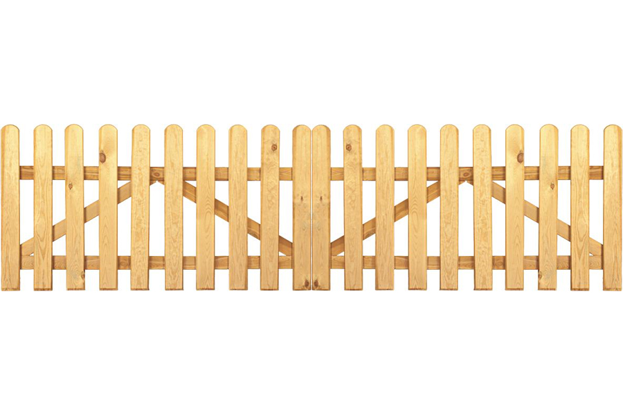 Gartenzaun Doppeltor Holz Kiefer / Fichte 300 x 80 cm (Serie Edewecht) Gartenzaun Doppeltor Holz Kiefer / Fichte 300 x 80 cm (Serie Edewecht)
