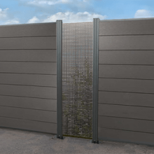 Designelemente für WPC Zaun, Edelstahl, Hochkant 60 cm (Breite) x 180 cm (Höhe), inkl. Befestigungsleiste (Gamma passend für Serie Texel und Norderney) Designelemente für WPC Zaun, Edelstahl, Hochkant 60 cm (Breite) x 180 cm (Höhe), inkl. Befestigungsleiste (Gamma passend für Serie Texel und Norderney)