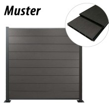 Muster WPC Zaun / Sichtschutz / Steckzaun, 20 x 200 mm, anthrazit Muster WPC Zaun / Sichtschutz / Steckzaun, 20 x 200 mm, anthrazit