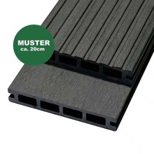 Handmuster WPC Terrassendiele, 20 x 120 mm, Farbe grau (WoodoRhodos) Handmuster WPC Terrassendiele, 20 x 120 mm, Farbe grau (WoodoRhodos)