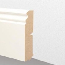 MDF-Sockelleiste weiß, massiv, Kante profiliert, 20 x 80 x 2400 mm MDF-Sockelleiste weiß, massiv, Kante profiliert, 20 x 80 x 2400 mm