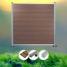 Komplettset Norderney braun (5 x Zaun + 6 Pfosten silber) Komplettset Norderney braun (5 x Zaun + 6 Pfosten silber)