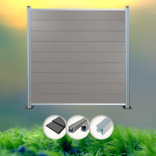 Komplettset Norderney grau (3 x Zaun + 4 Pfosten silber) Komplettset Norderney grau (3 x Zaun + 4 Pfosten silber)