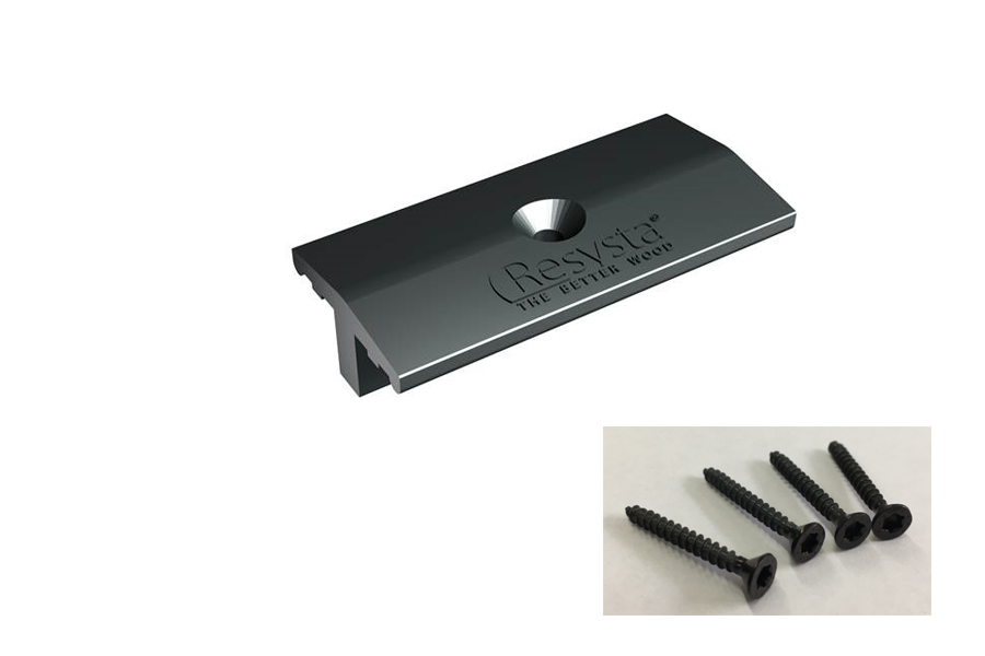 Befestigungsclip für Bodendiele mit Nut (Kunststoff) inklusive Schrauben, 100 Stk. / Packung für Resysta Terrassendielen Befestigungsclip für Bodendiele mit Nut (Kunststoff) inklusive Schrauben, 100 Stk. / Packung für Resysta Terrassendielen