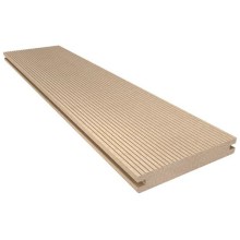 Resysta Terrassendiele, massiv, einseitig geriffelt / einseitig glatt mit Nut, 140 mm (B) x 20 mm (S) in 3 m Länge Resysta Terrassendiele, massiv, einseitig geriffelt / einseitig glatt mit Nut, 140 mm (B) x 20 mm (S) in 3 m Länge