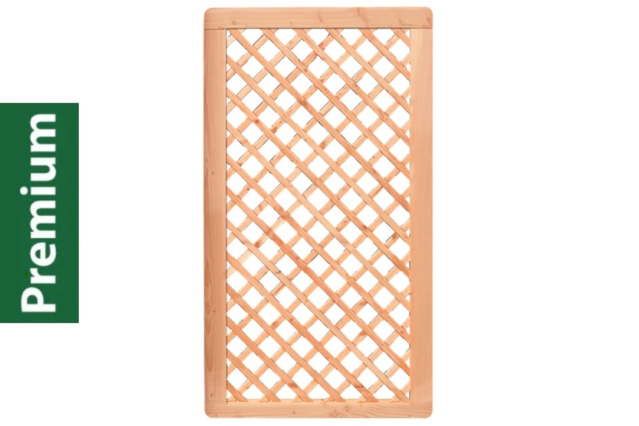 Premium Douglasie Sichtschutzzaun Holz, 98,5 cm (B) x 178,5 cm (H), Rankgitter diagonal - natur Premium Douglasie Sichtschutzzaun Holz, 98,5 cm (B) x 178,5 cm (H), Rankgitter diagonal - natur