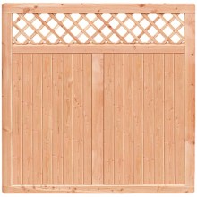 Premium Douglasie Sichtschutzzaun Holz, 178,5 cm (B) x 178,5 cm (H), Senkrechtfüllung mit Mittelsträbe und waagerechtem Gittereinsatz - natur Premium Douglasie Sichtschutzzaun Holz, 178,5 cm (B) x 178,5 cm (H), Senkrechtfüllung mit Mittelsträbe und waagerechtem Gittereinsatz - natur