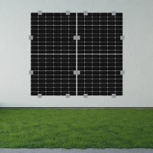 Komplettset Solarpanel für Fassade, Solarfassade bestehend aus 2 Modulen 760 Watt, Bifazial komplett inkl. Befestigung aus Edelstahl V4A für Hauswand Komplettset Solarpanel für Fassade, Solarfassade bestehend aus 2 Modulen 760 Watt, Bifazial komplett inkl. Befestigung aus Edelstahl V4A für Hauswand