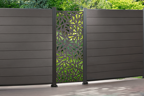Designelemente für WPC Zaun, Metall, beschichtet in anthrazit, Hochkant 60 cm (Breite) x 180 cm (Höhe), inkl. Befestigungsleiste (Trigon passend für Serie Texel und Norderney) Designelemente für WPC Zaun, Metall, beschichtet in anthrazit, Hochkant 60 cm (Breite) x 180 cm (Höhe), inkl. Befestigungsleiste (Trigon passend für Serie Texel und Norderney)