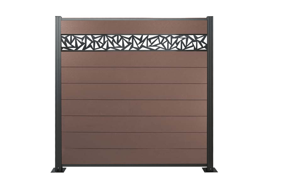 WPC Zaun, braun, Komplettset mit Designelement, 20 mm (Stärke) x 1800 mm (Breite) x 1850 mm (Höhe), Sichtschutz / Steckzaun / Modulares Zaunsystem inkl. Start- und Abschlussprofil (Serie WoodoNorderney+ ohne Pfosten) WPC Zaun, braun, Komplettset mit Designelement, 20 mm (Stärke) x 1800 mm (Breite) x 1850 mm (Höhe), Sichtschutz / Steckzaun / Modulares Zaunsystem inkl. Start- und Abschlussprofil (Serie WoodoNorderney+ ohne Pfosten)