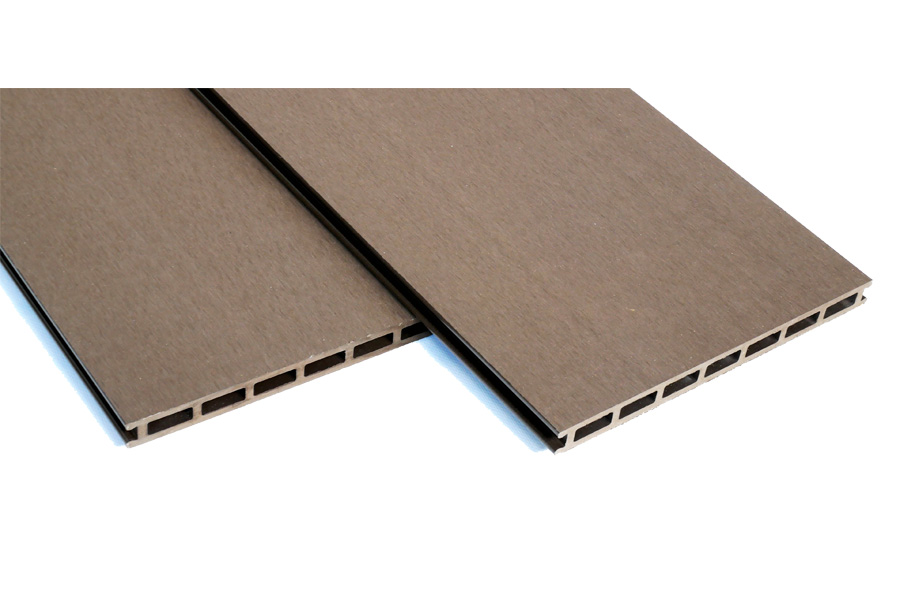 WPC Hohlkammerdiele, Balkondiele, 20 (Stärke) x 250 mm (Breite), stabiles 7-Kammer-System, beidseitig gebürstet / einseitig genutet, dunkelbraun, in der Länge von 1,80 m WPC Hohlkammerdiele, Balkondiele, 20 (Stärke) x 250 mm (Breite), stabiles 7-Kammer-System, beidseitig gebürstet / einseitig genutet, dunkelbraun, in der Länge von 1,80 m