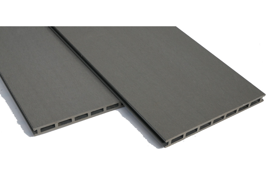 WPC Hohlkammerdiele, Balkondiele, 20 (Stärke) x 250 mm (Breite), stabiles 7-Kammer-System, beidseitig gebürstet / einseitig genutet, grau, in der Länge von 1,80 m WPC Hohlkammerdiele, Balkondiele, 20 (Stärke) x 250 mm (Breite), stabiles 7-Kammer-System, beidseitig gebürstet / einseitig genutet, grau, in der Länge von 1,80 m