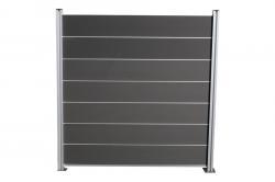 Komplettset WPC Zaun / Sichtschutz / Steckzaun, anthrazit 1860 mm (Höhe) x 20 mm (Stärke) x 1800 (Breite) mm, Zaunhöhe inkl. Mittelleiste, Start und Abschlussprofil (Komplettset Serie WoodoCasablanca ohne Pfosten) Komplettset WPC Zaun / Sichtschutz / Steckzaun, anthrazit 1860 mm (Höhe) x 20 mm (Stärke) x 1800 (Breite) mm, Zaunhöhe inkl. Mittelleiste, Start und Abschlussprofil (Komplettset Serie WoodoCasablanca ohne Pfosten)