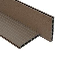 WPC / BPC Hohlkammerdiele WoodoFes, 20 (Stärke) x 145 mm (Breite), stabiles 5-Kammer-System, einseitig glatt gebürstet / einseitig genutet, braun, 2. Wahl / Restposten, Längen und Mengen nach Absprache WPC / BPC Hohlkammerdiele WoodoFes, 20 (Stärke) x 145 mm (Breite), stabiles 5-Kammer-System, einseitig glatt gebürstet / einseitig genutet, braun, 2. Wahl / Restposten, Längen und Mengen nach Absprache