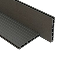 WPC / BPC Hohlkammerdiele WoodoFes, 20 (Stärke) x 145 mm (Breite), stabiles 5-Kammer-System, einseitig glatt gebürstet / einseitig genutet, anthrazit, 2. Wahl / Restposten, Längen und Mengen nach Absprache WPC / BPC Hohlkammerdiele WoodoFes, 20 (Stärke) x 145 mm (Breite), stabiles 5-Kammer-System, einseitig glatt gebürstet / einseitig genutet, anthrazit, 2. Wahl / Restposten, Längen und Mengen nach Absprache