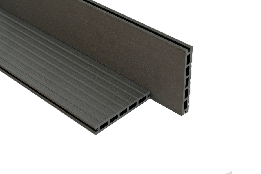 WPC / BPC Hohlkammerdiele WoodoFes, 20 (Stärke) x 145 mm (Breite), stabiles 5-Kammer-System, einseitig glatt gebürstet / einseitig genutet, anthrazit, 2. Wahl / Restposten, Längen und Mengen nach Absprache WPC / BPC Hohlkammerdiele WoodoFes, 20 (Stärke) x 145 mm (Breite), stabiles 5-Kammer-System, einseitig glatt gebürstet / einseitig genutet, anthrazit, 2. Wahl / Restposten, Längen und Mengen nach Absprache