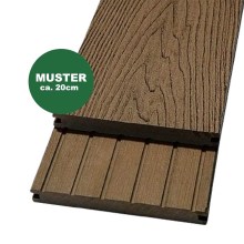 Handmuster WPC Terrassendiele, 18 x 146 mm, braun (WoodoMalta) Handmuster WPC Terrassendiele, 18 x 146 mm, braun (WoodoMalta)