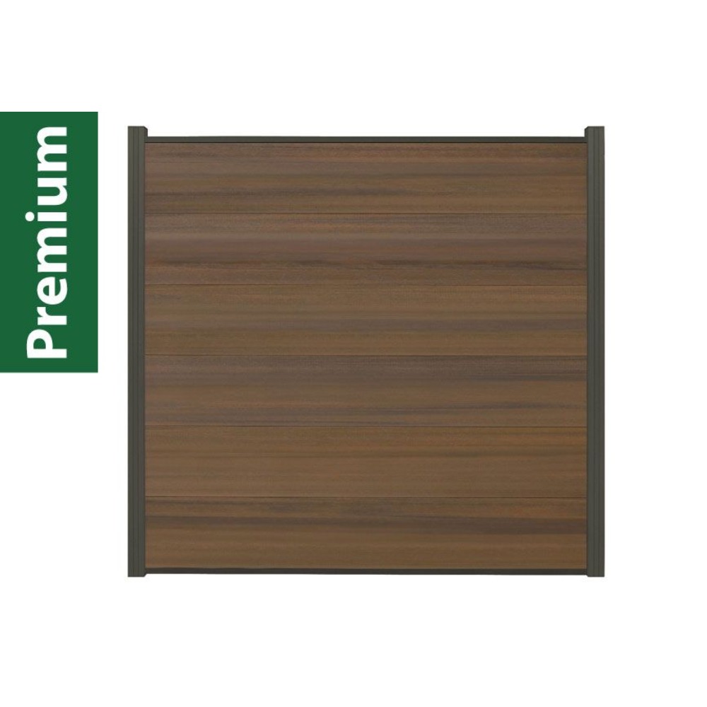 Komplettset XXXL Coex Sylt teak (2 x Zaun + 3 Pfosten anthrazit) Komplettset XXXL Coex Sylt teak (2 x Zaun + 3 Pfosten anthrazit)