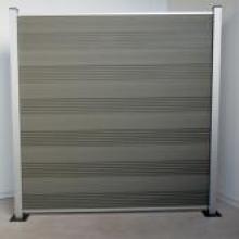 Komplettset WPC Zaun / Sichtschutz / Steckzaun, grau / silber eloxiert 1850 mm (Höhe) x 20 mm (Stärke) x 1800 (Breite) mm, Zaunhöhe inkl. Start und Abschlussprofil (Serie WoodoTexel ohne Pfosten) Komplettset WPC Zaun / Sichtschutz / Steckzaun, grau / silber eloxiert 1850 mm (Höhe) x 20 mm (Stärke) x 1800 (Breite) mm, Zaunhöhe inkl. Start und Abschlussprofil (Serie WoodoTexel ohne Pfosten)