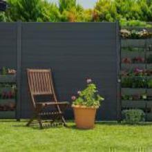 Modulare Pflanzwand für WPC Zaun, Element 90 cm (Breite) x 185 cm (Höhe), Dekoratives Farbspiel mit Blumen oder nutzbar als Hochbeet (Kombinierbar mit WoodoTexel / WoodoCasablanca) Modulare Pflanzwand für WPC Zaun, Element 90 cm (Breite) x 185 cm (Höhe), Dekoratives Farbspiel mit Blumen oder nutzbar als Hochbeet (Kombinierbar mit WoodoTexel / WoodoCasablanca)