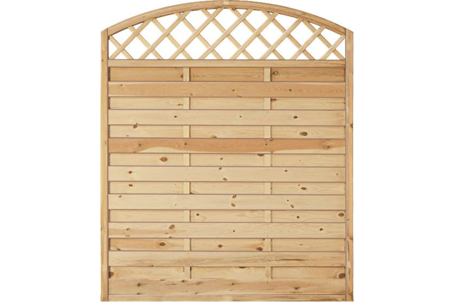 Sichtschutzzaun Holz Bogen mit Gitter Kiefer/Fichte 150 x 180/160 cm (Serie Baltrum) Sichtschutzzaun Holz Bogen mit Gitter Kiefer/Fichte 150 x 180/160 cm (Serie Baltrum)