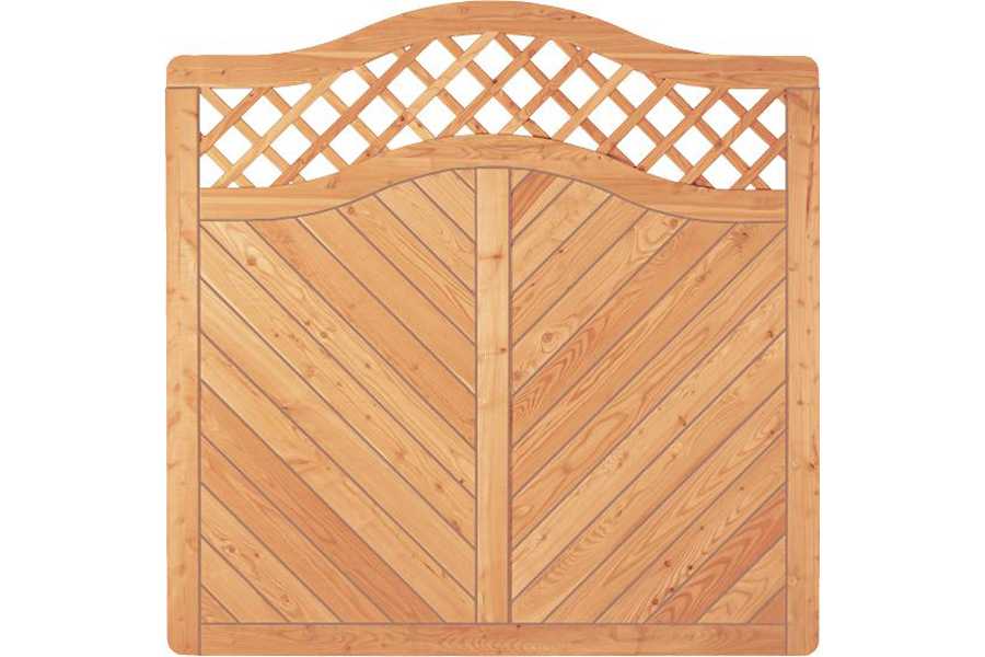 Sichtschutzzaun Holz Lärche Bogen 180 x 180/165 cm (Serie Pöhl) Sichtschutzzaun Holz Lärche Bogen 180 x 180/165 cm (Serie Pöhl)