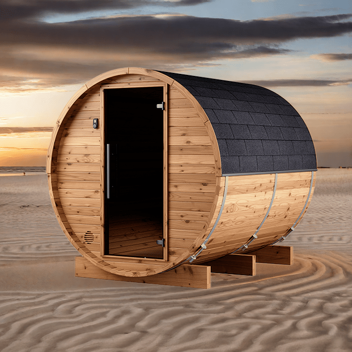 Fasssauna aus Thermoholz Fasssauna aus Thermoholz
