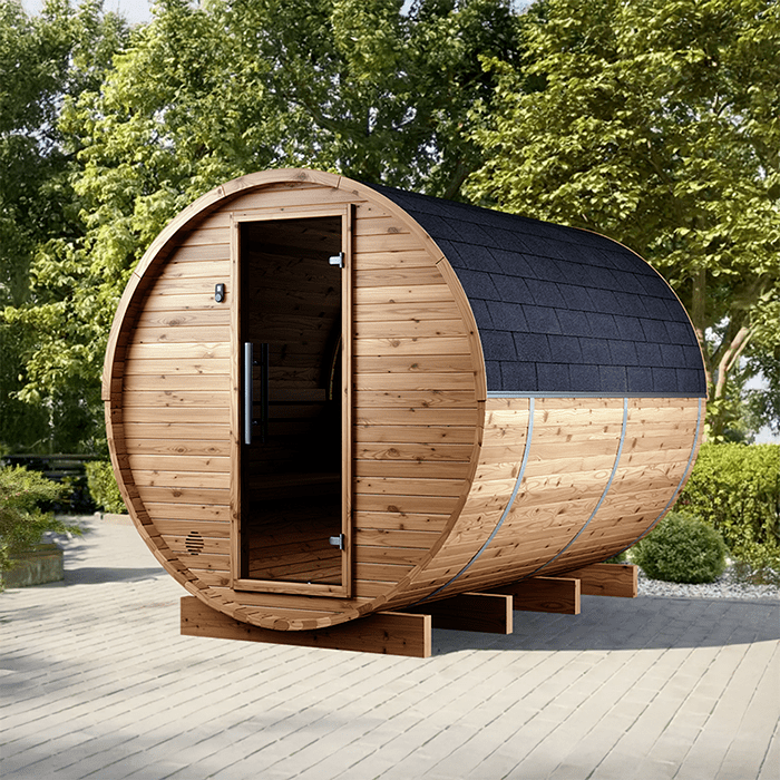 Fasssauna aus Thermoholz Fasssauna aus Thermoholz