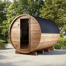 Fasssauna aus Thermoholz Fasssauna aus Thermoholz