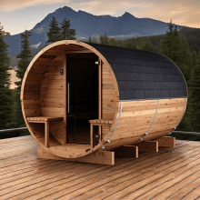 Fasssauna aus Thermoholz Fasssauna aus Thermoholz