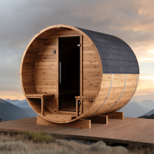 Fasssauna aus Thermoholz Fasssauna aus Thermoholz