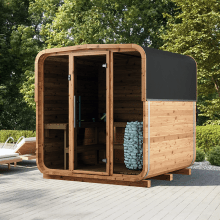 Fasssauna aus Thermoholz Fasssauna aus Thermoholz