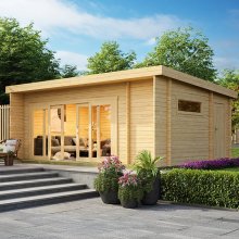 Durano – Großzügiges Gartenhaus mit Schiebetüren aus Glas Durano – Großzügiges Gartenhaus mit Schiebetüren aus Glas