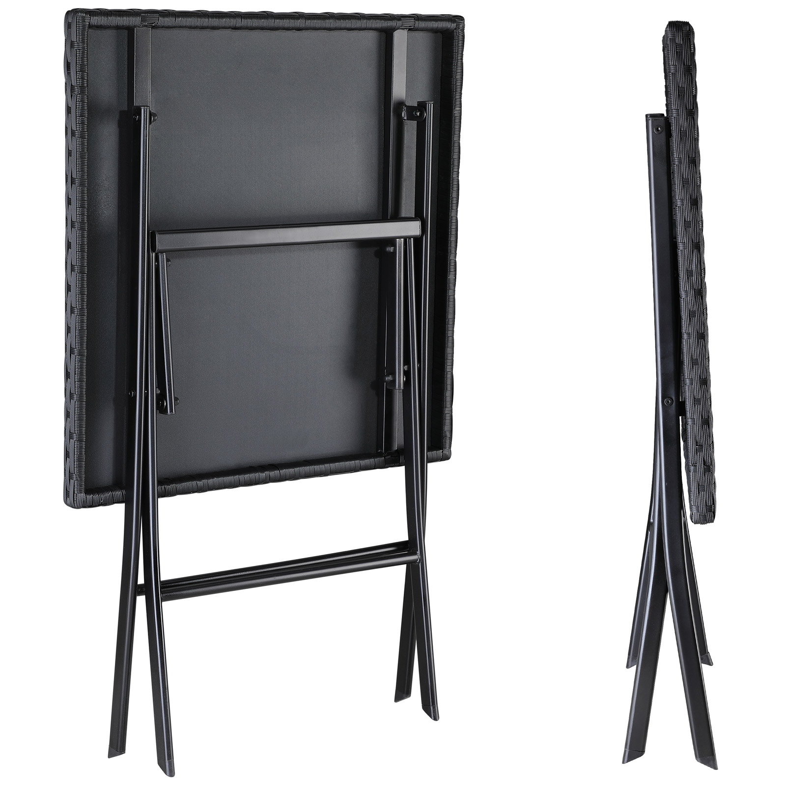 Polyrattan Gartensitzgruppe 3-tlg Schwarz – Bild 2