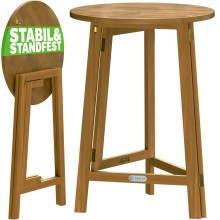 Stehtisch klappbar Akazienholz Ø80cm H110cm wetterfest stabil Stehtisch klappbar Akazienholz Ø80cm H110cm wetterfest stabil