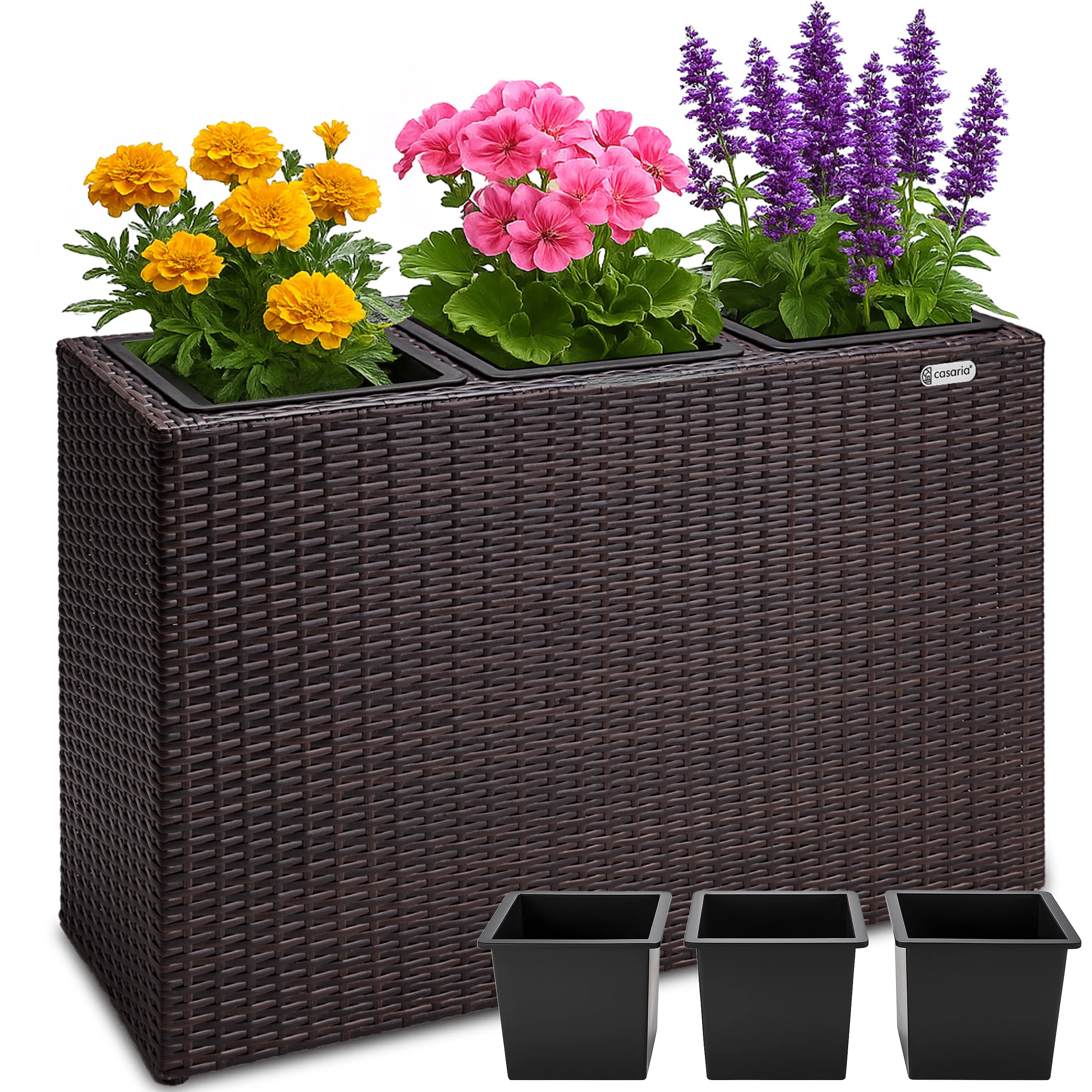 Polyrattan Blumentopf Braun 83x30,5x60cm Polyrattan Blumentopf Braun 83x30,5x60cm
