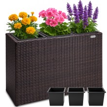 Polyrattan Blumentopf Braun 83x30,5x60cm Polyrattan Blumentopf Braun 83x30,5x60cm