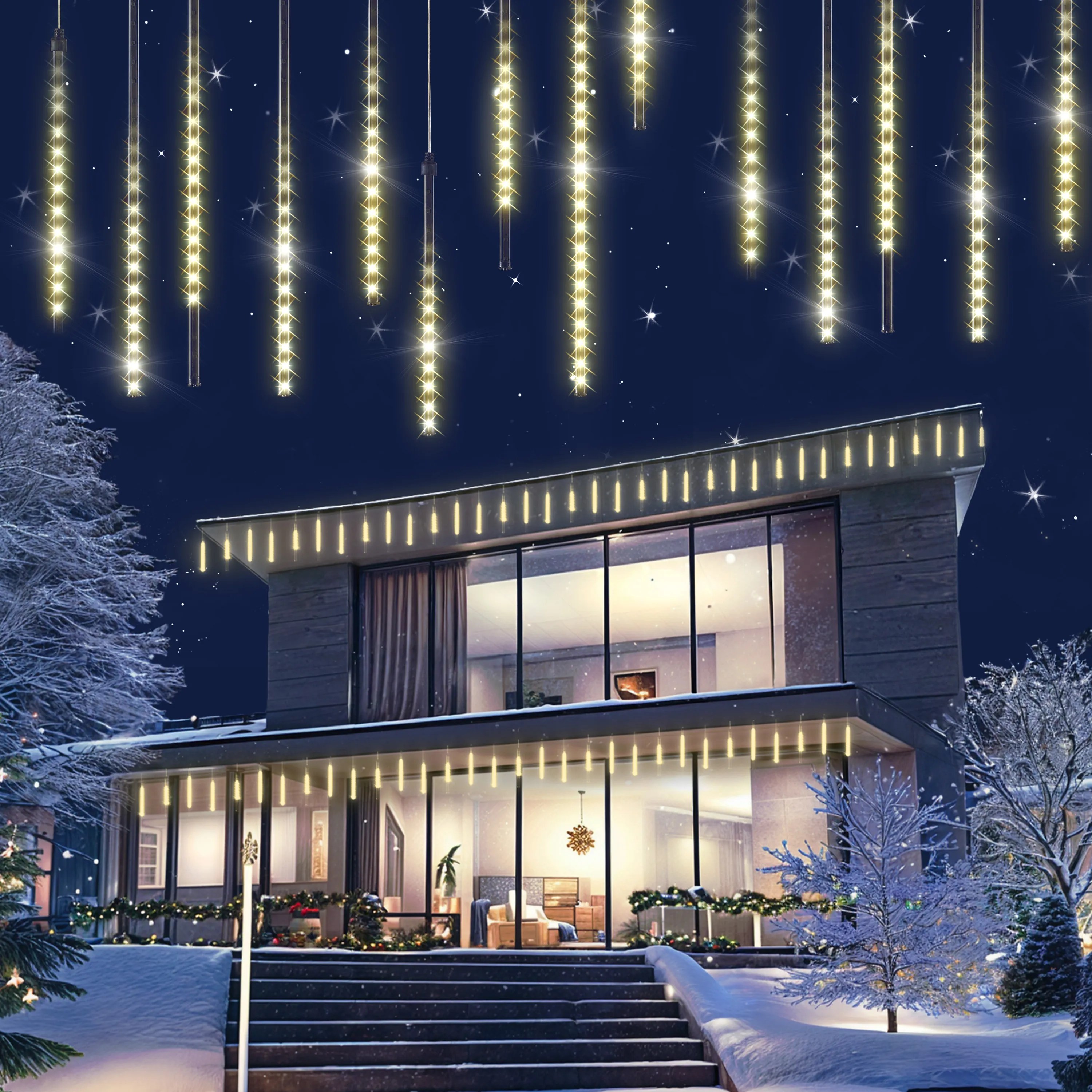 Lichterkette Weihnachten Diamantenregen Warmweiß Lichterkette Weihnachten Diamantenregen Warmweiß